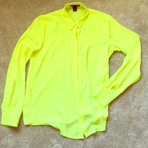 Neon yellow button down